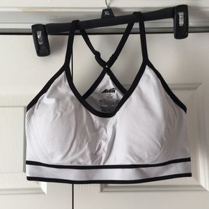 Black and white sports bra size large